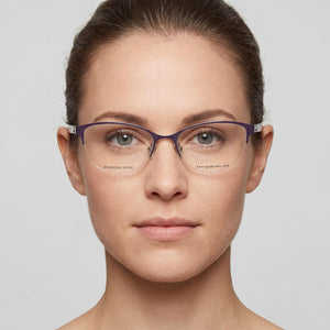 Kate Spade New York ADALINA Rectangle Eyeglasses for Women — interior view, Polycarbonate demo lenses