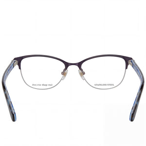 Kate Spade New York ADALINA Rectangle Eyeglasses Women — side view, Black Metal temples
