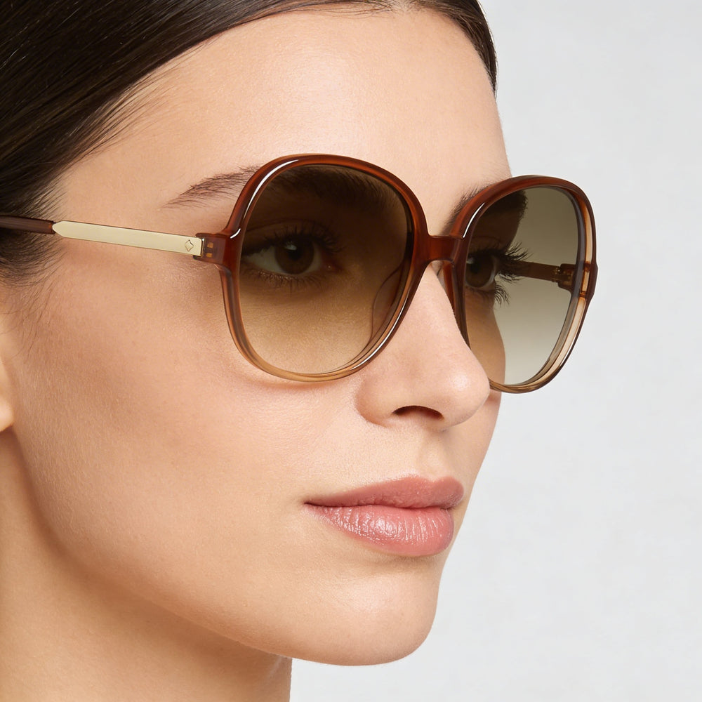 Kate Spade New York Adriyanna/S Oval Sunglasses Women — side view, Non-Polarized Brown Gradient lens