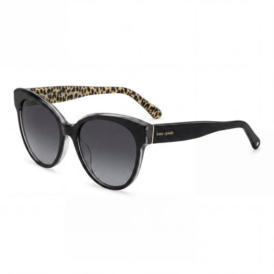 Kate Spade New York Aubriella/G/S Black Cat Eye Sunglasses for Women, Grey lens