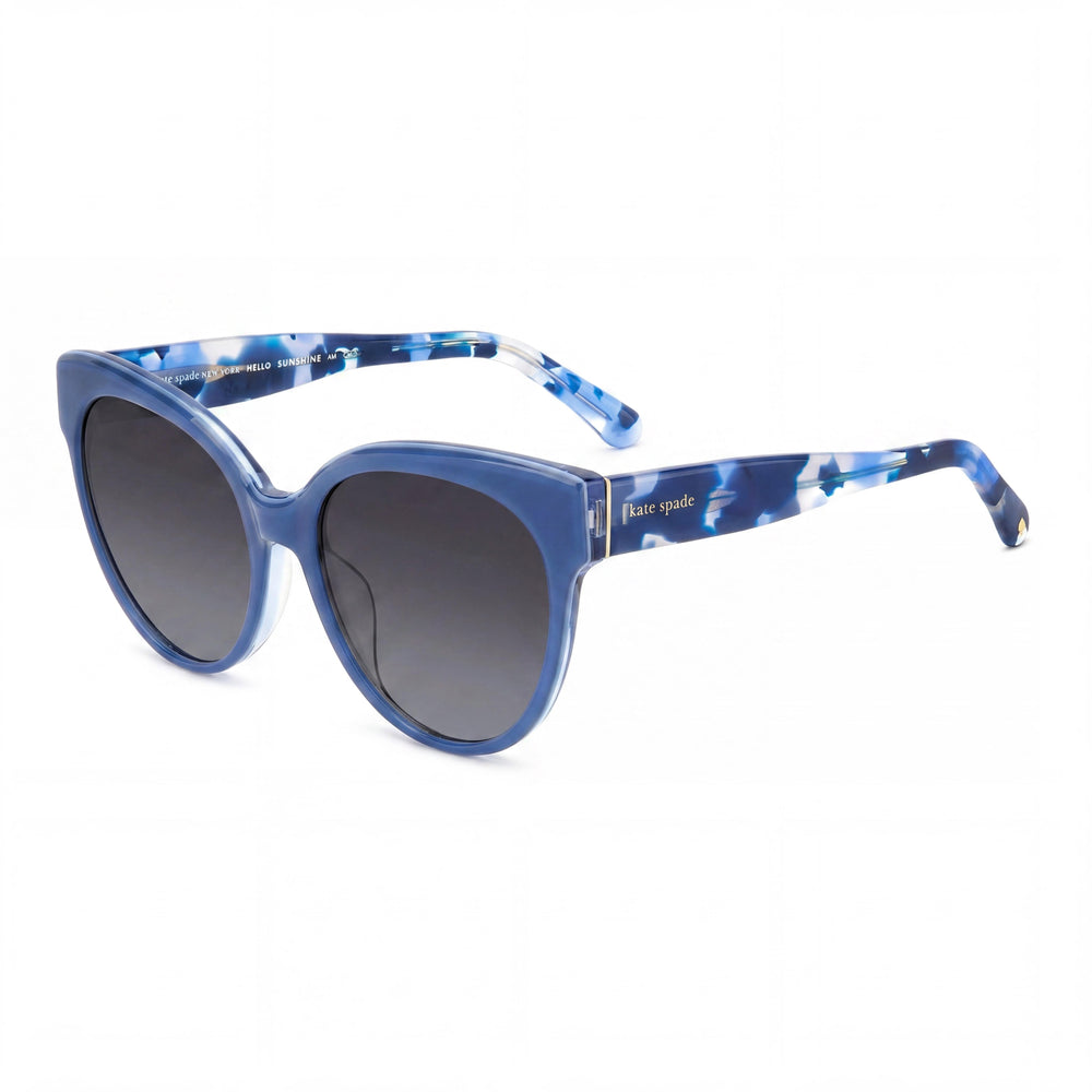 Kate Spade New York Aubriella/G/S Blue Cat Eye Sunglasses for Women, Gray Shaded lens