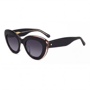 Kate Spade New York Black Pink Cat Eye Sunglasses for Women, Dark Grey Shaded lens