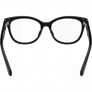 Kate Spade New York Rectangle Eyeglasses Women — side view, Black Acetate temples
