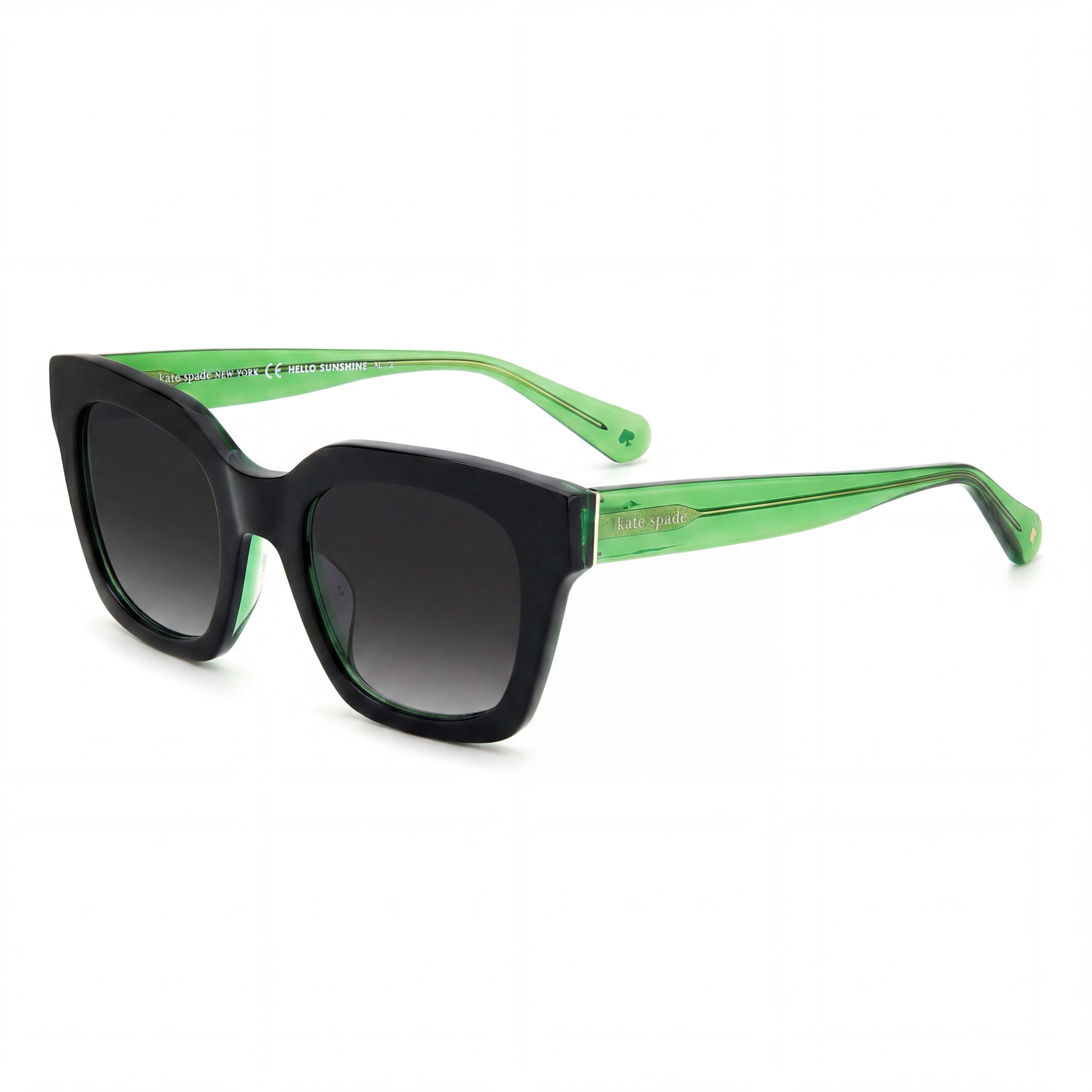 Kate Spade New York Black Green Rectangle Sunglasses for Women, 50mm, Photo 1