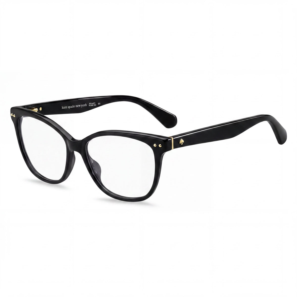 Gafas graduadas cuadradas para mujer Kate Spade New York, color negro con logotipo plateado, Photo 1