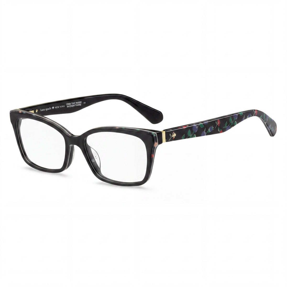 Gafas graduadas cuadradas negras con estampado Jeri de Kate Spade New York para mujer, Photo 1