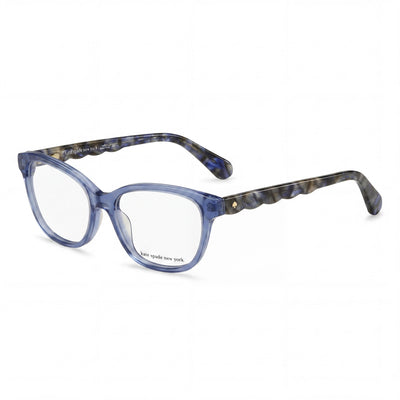 Kate Spade New York Blue Rectangle Eyeglasses for Women, Acetate frame