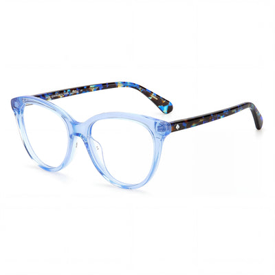 Kate Spade New York Blue Rectangle Eyeglasses for Women, Plastic frame