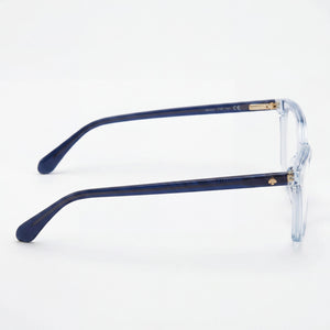 Kate Spade New York Square Eyeglasses Women — side view, Blue Acetate temples