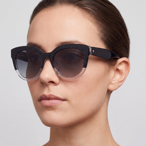 Kate Spade New York BREA/F/S Rectangle Sunglasses Women — side view, Non-Polarized Dark Grey Shaded lens
