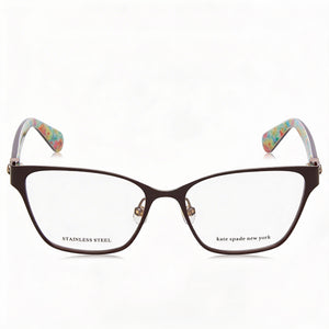 Kate Spade New York Rectangle Eyeglasses for Women — front view, Stainless Steel