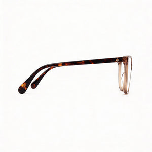 Kate Spade New York Rectangle Eyeglasses Unisex — side view, Beige Acetate temples