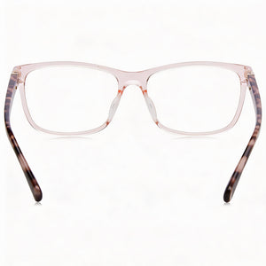 Kate Spade New York Calley Rectangle Eyeglasses Women — side view, Beige Plastic temples