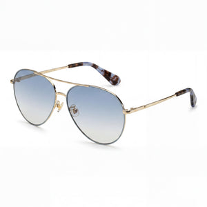 Kate Spade New York Carolane/F/S Gold Aviator Sunglasses for Women, Blue lens