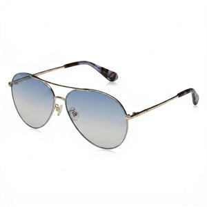 Kate Spade New York Carolane/F/S Gold Aviator Sunglasses for Women, Blue lens