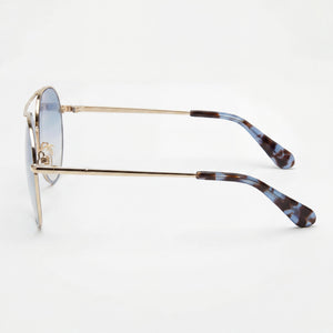 Kate Spade New York Carolane/F/S Aviator Sunglasses Women — side view, Non-Polarized Blue lens