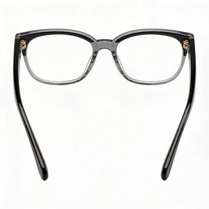 Kate Spade New York Carolanne Rectangle Eyeglasses Unisex — side view, Black Gray Plastic temples