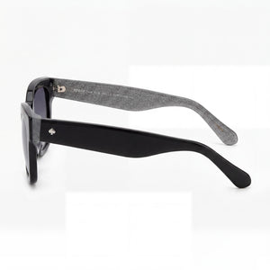 Kate Spade New York Casual Rectangle Sunglasses Women — side view, Non-Polarized Dark grey shaded lens