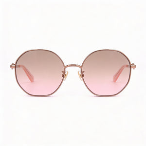 Kate Spade New York Classic Round Sunglasses for Women — front view, Stainless Steel frame