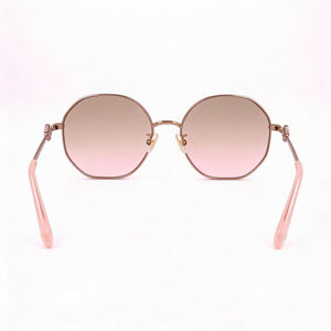 Kate Spade New York Classic Round Sunglasses Women — side view, Non-Polarized Brown Pink lens