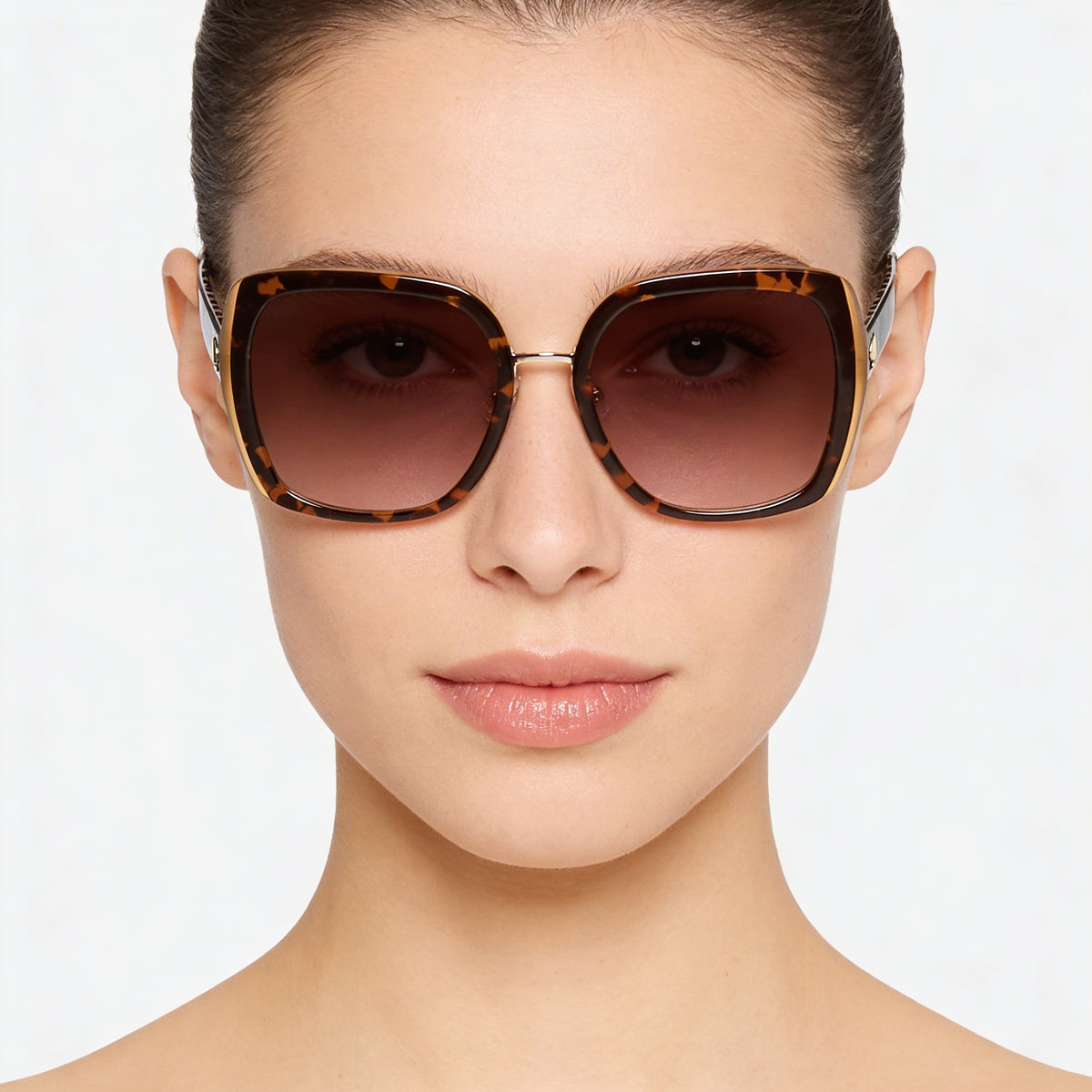 Gafas de sol cuadradas para mujer Kate Spade New York Havana Brown, 56 mm, Photo 3