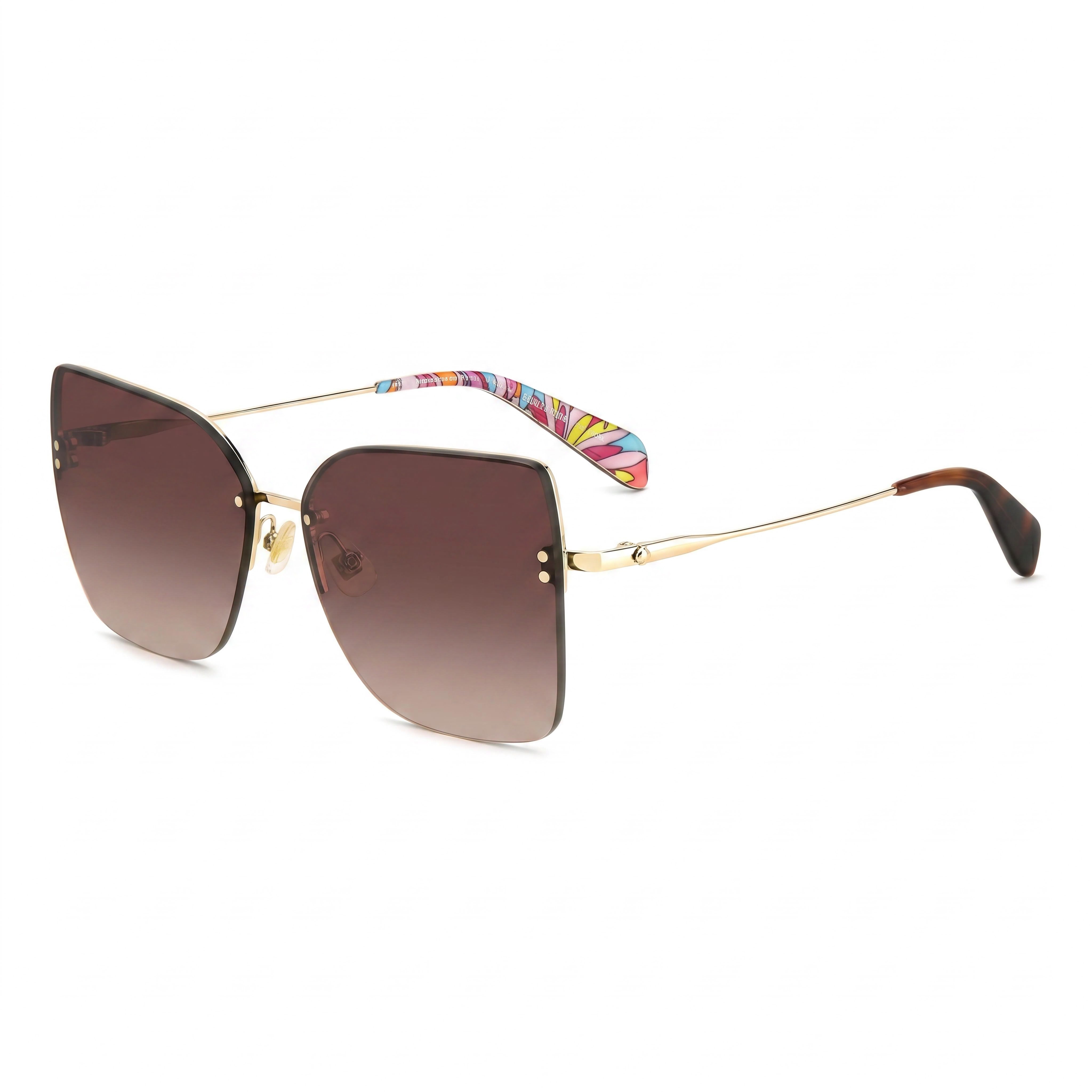 Kate Spade New York Contemporary Gold Brown Sunglasses for Women, 58mm, Photo 1