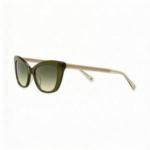 Kate Spade New York Contemporary Cat Eye Sunglasses Women — side view, Non-Polarized Green Shaded lens