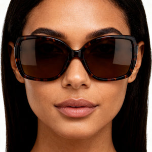 Kate Spade New York Darilynnps Rectangle Sunglasses Women — side view, Polarized Brown lens