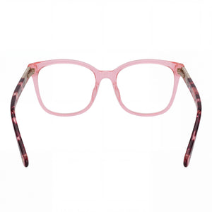 Kate Spade New York Davina Square Eyeglasses Women — side view, Pink Acetate temples