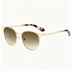 Kate Spade New York DELACEY/F/S Oval Sunglasses Women — side view, Gradient Brown Shaded lens