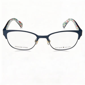 Kate Spade New York Diandra Rectangle Eyeglasses for Women — front view, Alloy Steel
