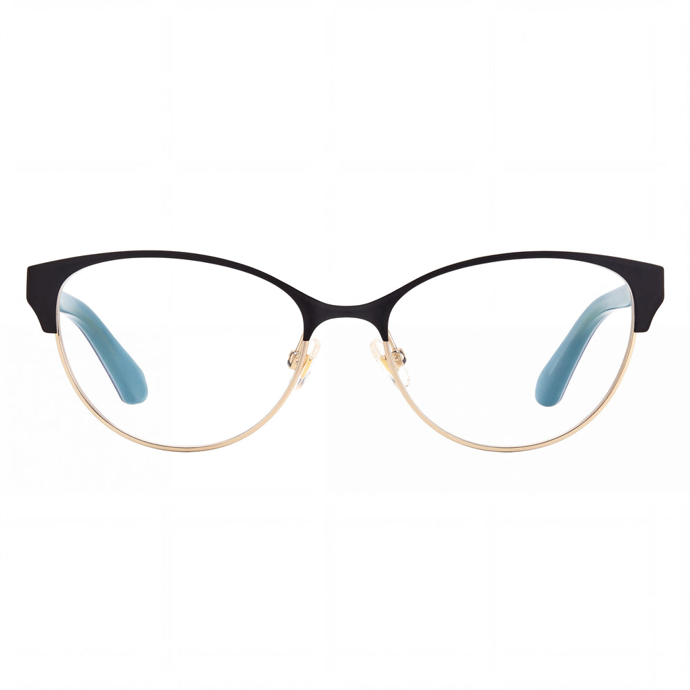 Kate Spade New York Emelyn Cat Eye Eyeglasses for Women — front view, Alloy Steel