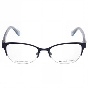 Kate Spade New York Ferrara Rectangle Eyeglasses for Women — front view, Stainless Steel