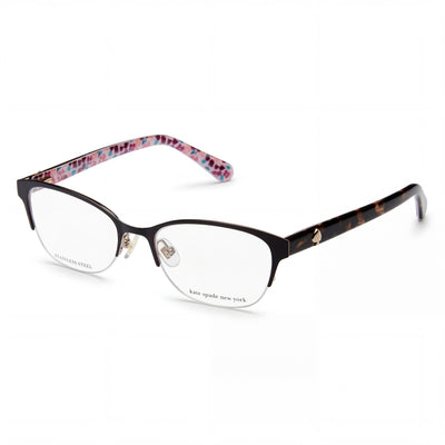Kate Spade New York Ferrara Havana Rectangle Eyeglasses for Women, Stainless Steel frame