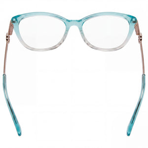 Kate Spade New York Flavia Cat Eye Eyeglasses Women — side view, Blue Acetate temples