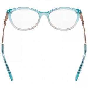 Kate Spade New York FLAVIA Rectangle Eyeglasses Women — side view, Blue Acetate temples