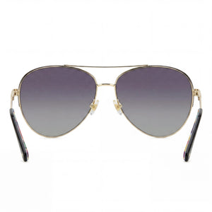 Kate Spade New York Aviator Sunglasses for Women — interior view, Non-Polarized lens detail