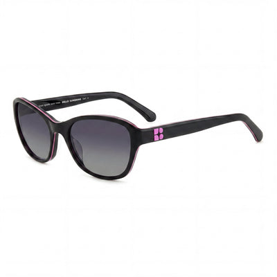 Kate Spade New York Golda/G/S Black Cat Eye Sunglasses for Women, Grey Shaded lens