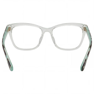 Kate Spade New York Rectangle Eyeglasses Women — side view, Green Acetate temples