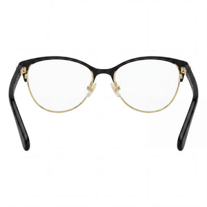 Kate Spade New York HADLEE Cat Eye Eyeglasses Women — side view, Black Stainless Steel temples