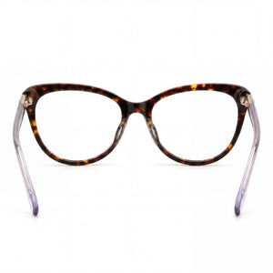 Kate Spade New York Cat Eye Eyeglasses Women — side view, Havana Brown Plastic temples