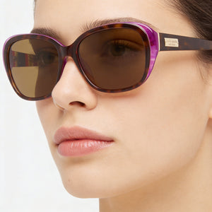 Kate Spade New York Hilde Oval Sunglasses Unisex — side view, Polarized Brown lens
