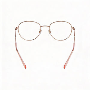 Kate Spade New York Jalisia/F Round Eyeglasses Women — side view, Red Gold Stainless Steel temples