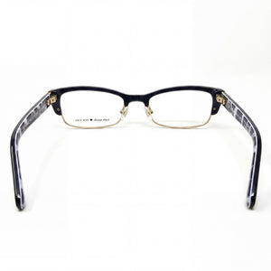 Kate Spade New York Joetta Rectangle Eyeglasses Unisex — side view, Blue Plastic temples