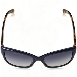 Kate Spade New York Johans Rectangle Sunglasses Women — side view, Non-Polarized Navy lens