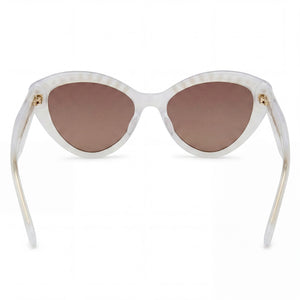 Kate Spade New York JUNI/G/S PEARL Cat Eye Sunglasses Women — side view, Non-Polarized Brown Shaded lens