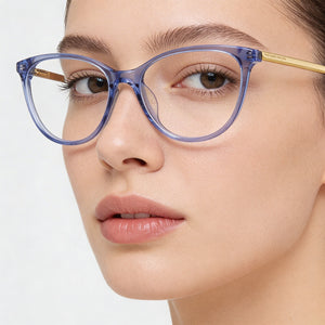 Kate Spade New York KIMBERLEE Rectangle Eyeglasses for Women — interior view, Polycarbonate demo lenses