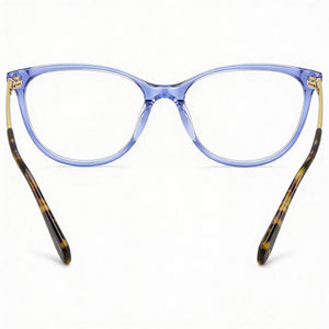 Kate Spade New York KIMBERLEE Square Eyeglasses Women — side view, Blue Plastic temples