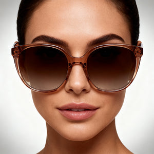 Kate Spade Kimberlyn/G/S Oval Sunglasses Women — side view, Brown lens detail