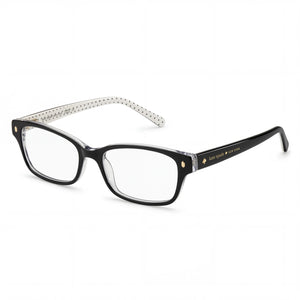 Kate Spade New York Lucyann Black Rectangle Eyeglasses for Women, Plastic frame